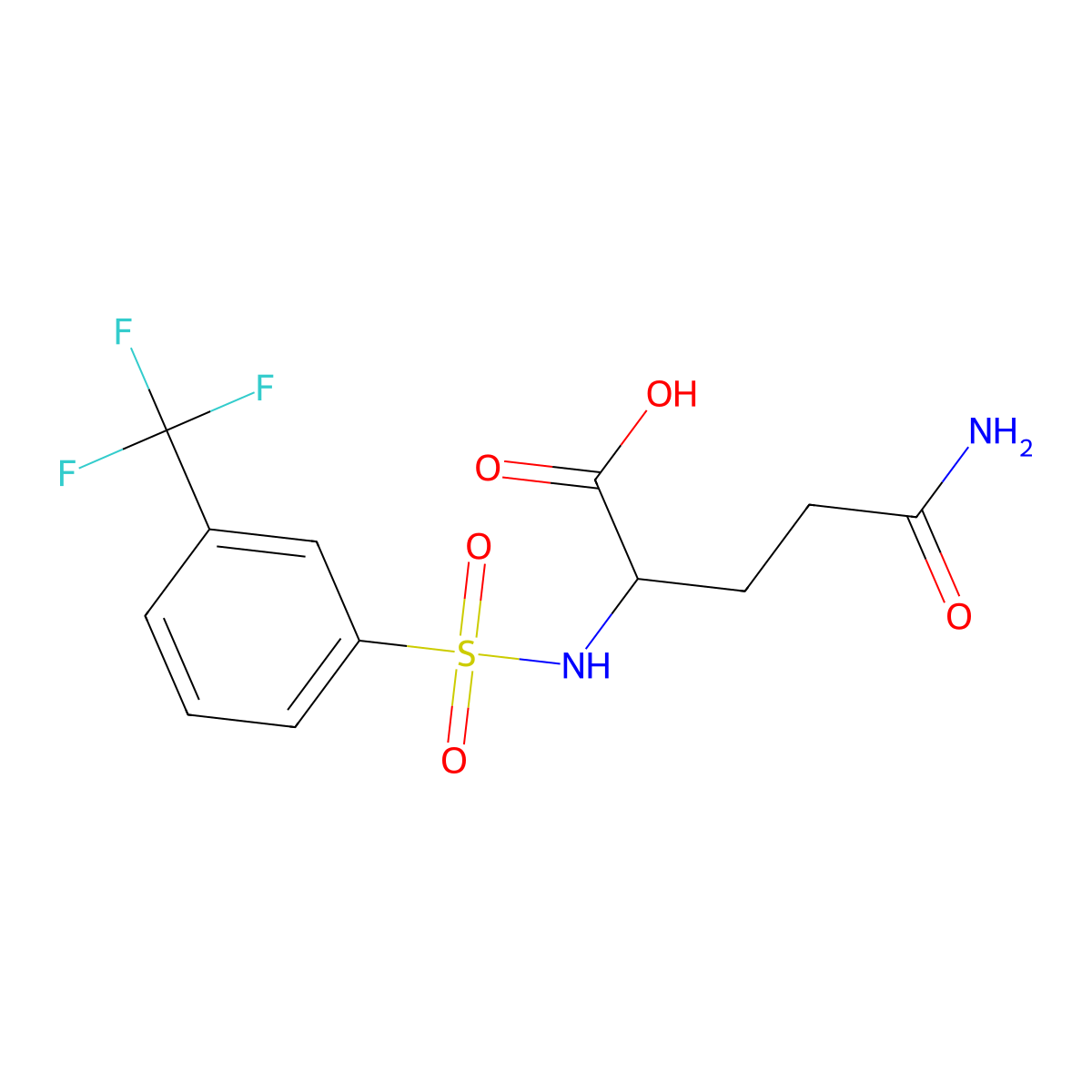 4-Carbamoyl-2-[3-(trifluoromethyl)benzenesulfonamido]butanoic acid molecular structure, CAS 1008582-71-5