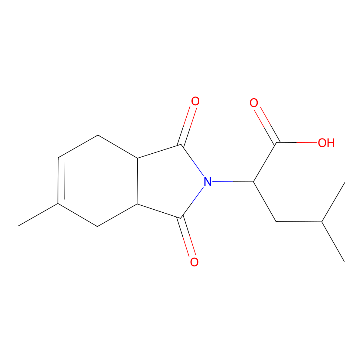 4-methyl-2-(5-methyl-1,3-dioxo-1,3,3a,4,7,7a-hexahydro-2H-isoindol-2-yl)pentanoic acid molecular structure, CAS 1008583-65-0