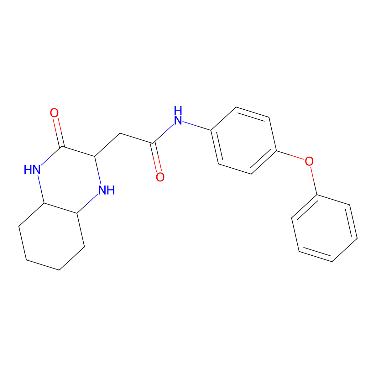 2-(3-oxodecahydroquinoxalin-2-yl)-N-(4-phenoxyphenyl)acetamide molecular structure, CAS 1008583-97-8