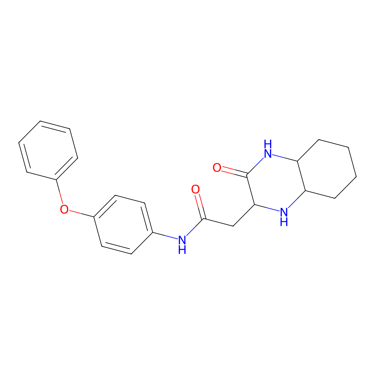 2-(3-oxodecahydroquinoxalin-2-yl)-N-(4-phenoxyphenyl)acetamide molecular structure, CAS 1008583-97-8