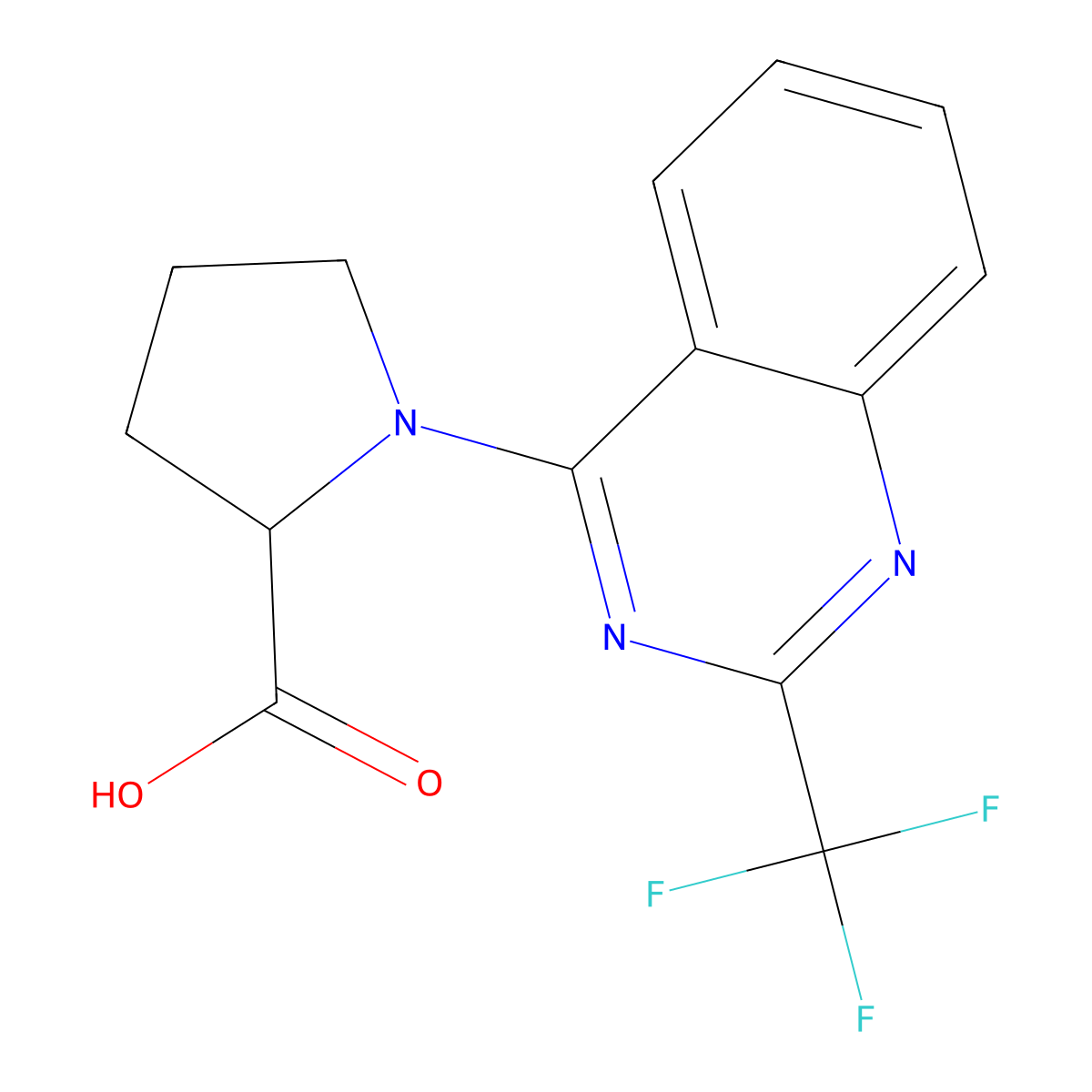 1-[2-(trifluoromethyl)quinazolin-4-yl]pyrrolidine-2-carboxylic Acid molecular structure, CAS 1008592-58-2