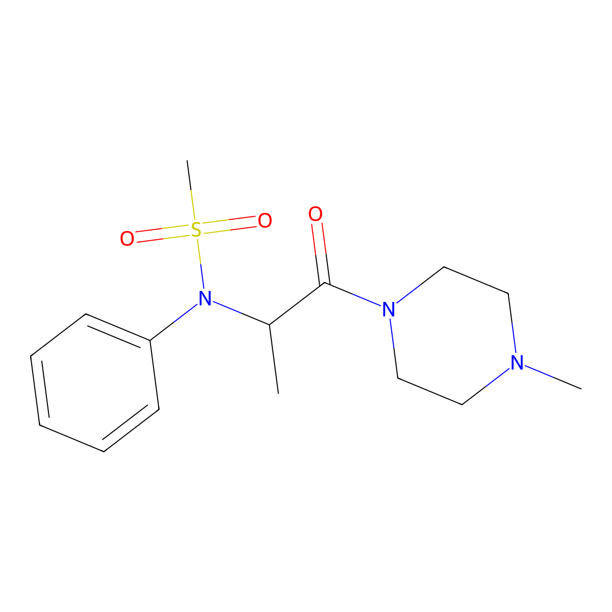 N-[1-(4-methylpiperazin-1-yl)-1-oxopropan-2-yl]-N-phenylmethanesulfonamide molecular structure, CAS 1008594-90-8