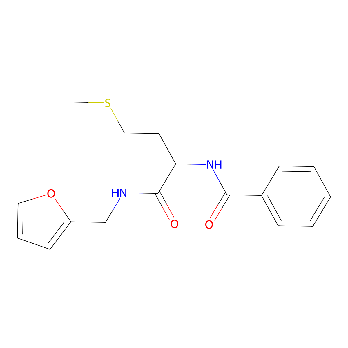 N-[1-(furan-2-ylmethylamino)-4-methylsulfanyl-1-oxobutan-2-yl]benzamide molecular structure, CAS 1008595-05-8