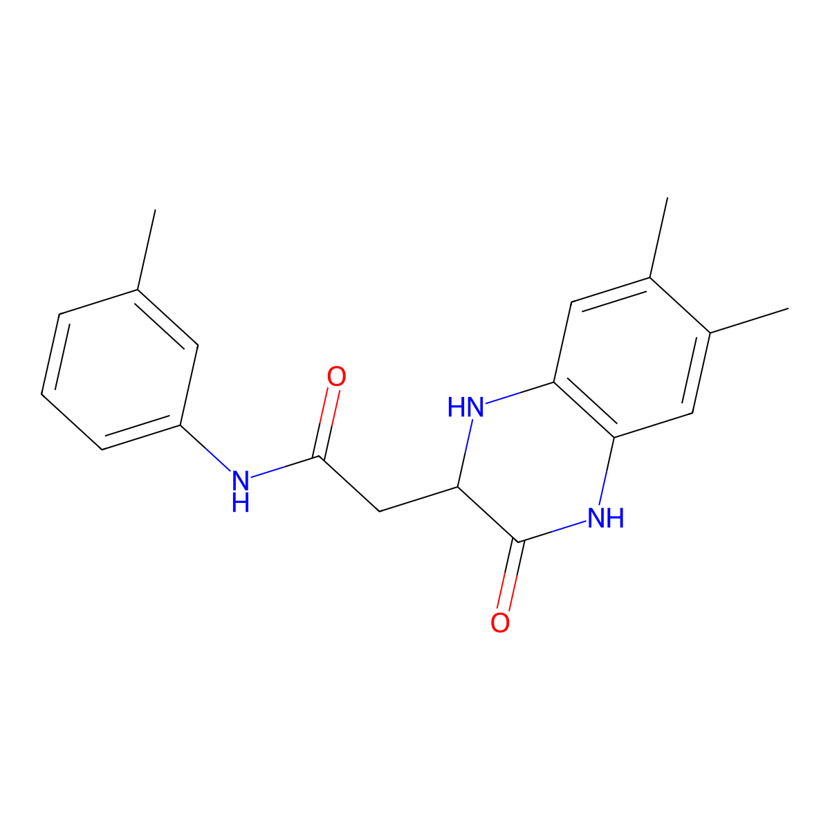 2-(6,7-dimethyl-3-oxo-2,4-dihydro-1H-quinoxalin-2-yl)-N-(3-methylphenyl)acetamide molecular structure, CAS 1008596-48-2