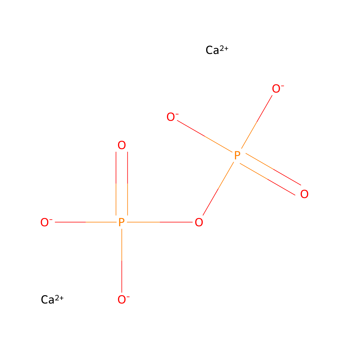 Calcium pyrophosphate (Ca2P2O7) molecular structure, CAS 10086-45-0