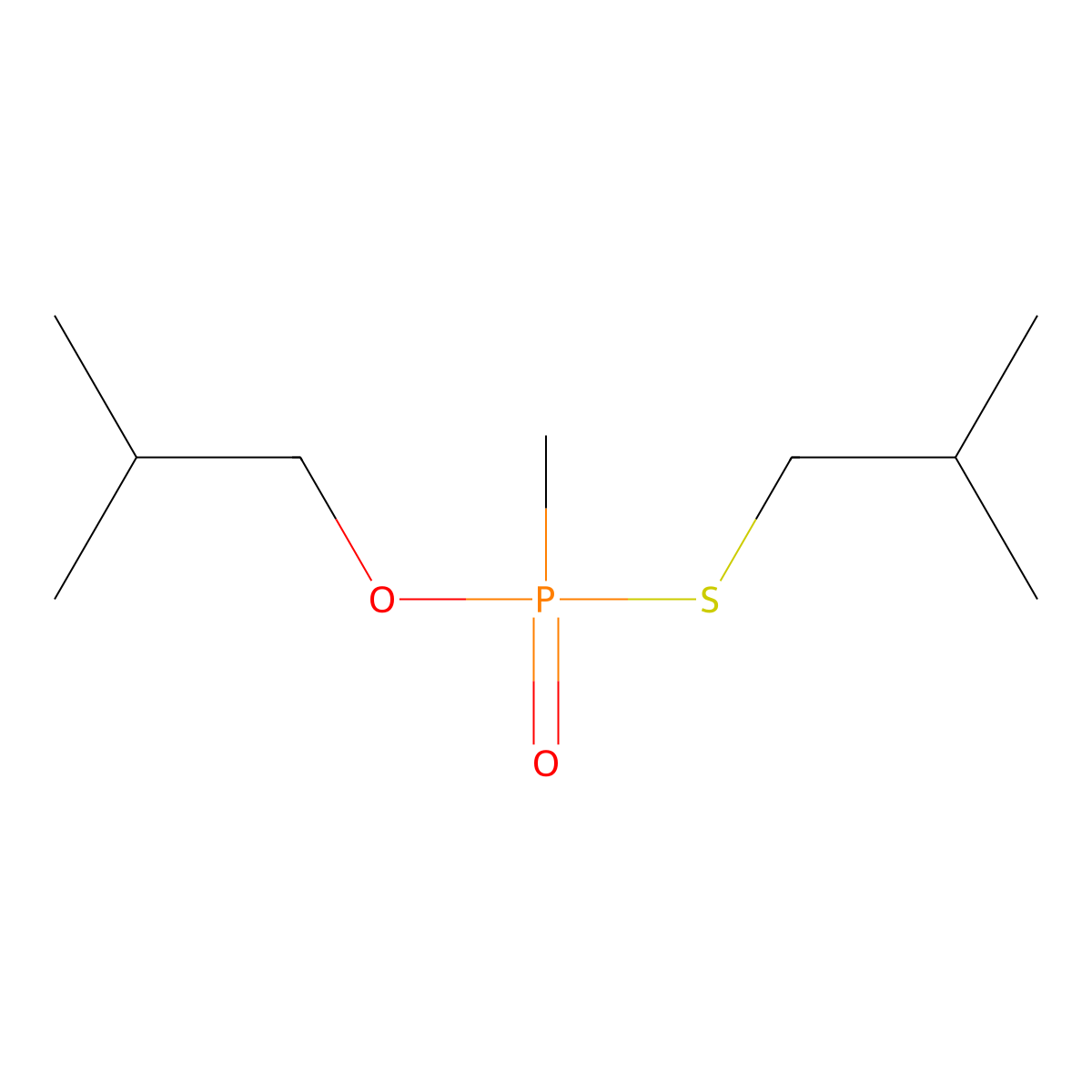 O,S-Bis(2-methylpropyl) methylphosphonothioate molecular structure, CAS 100860-55-7