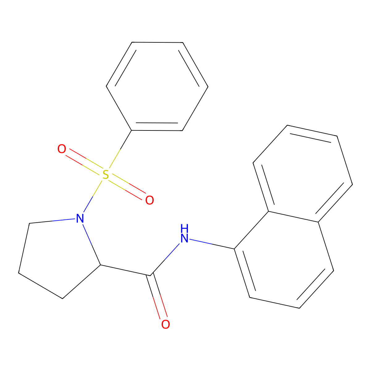 N-(1-naphthyl)-1-(phenylsulfonyl)-2-pyrrolidinecarboxamide molecular structure, CAS 1008601-47-5