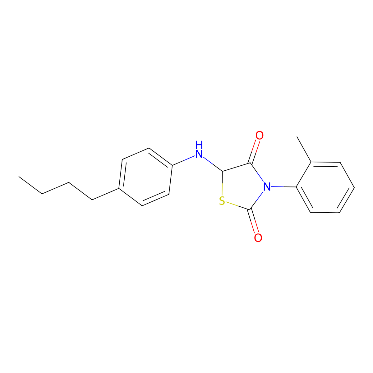 5-[(4-Butylphenyl)amino]-3-(2-methylphenyl)-1,3-thiazolidine-2,4-dione molecular structure, CAS 1008607-19-9