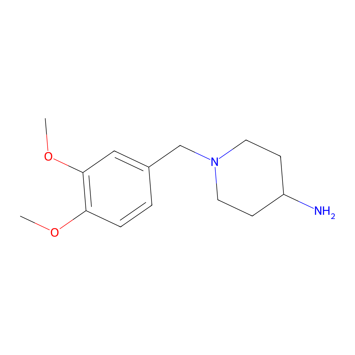 1-(3,4-Dimethoxybenzyl)piperidin-4-amine molecular structure, CAS 100861-94-7