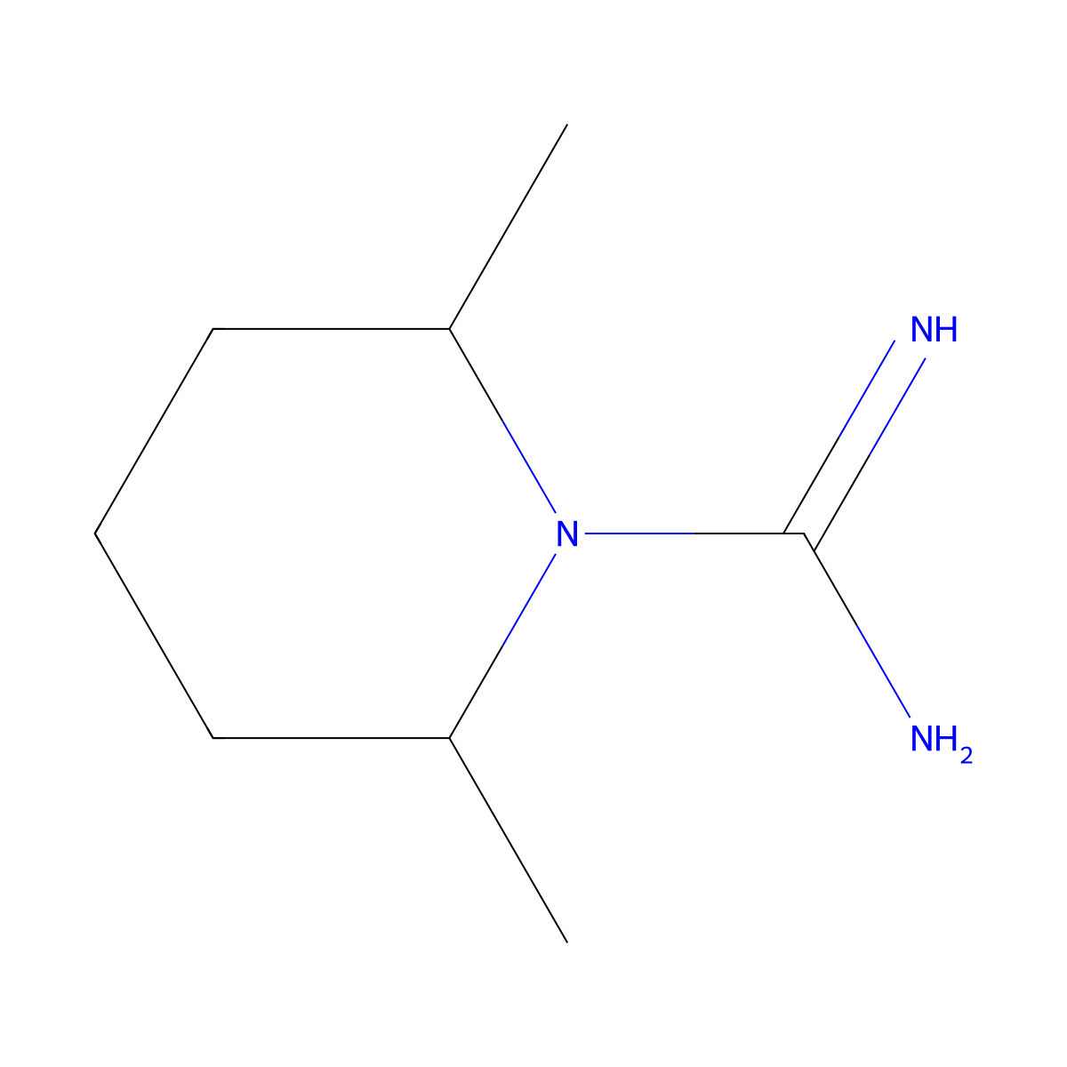 2,6-Dimethylpiperidine-1-carboximidamide molecular structure, CAS 100862-81-5