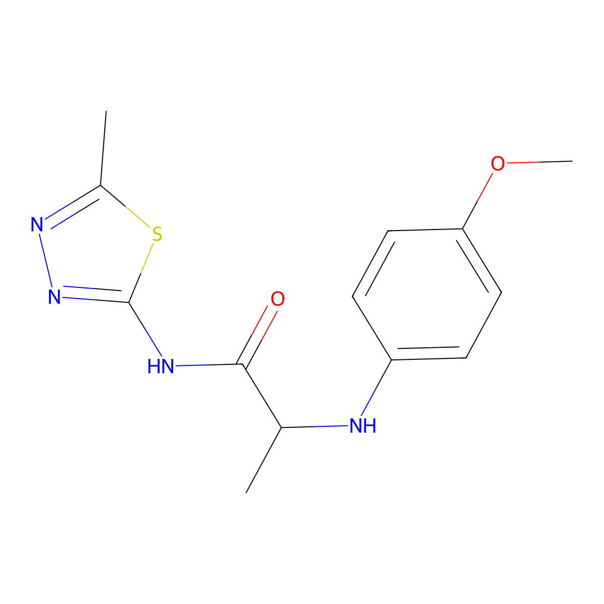 N~2~-(4-methoxyphenyl)-N-(5-methyl-1,3,4-thiadiazol-2-yl)alaninamide molecular structure, CAS 1008620-02-7