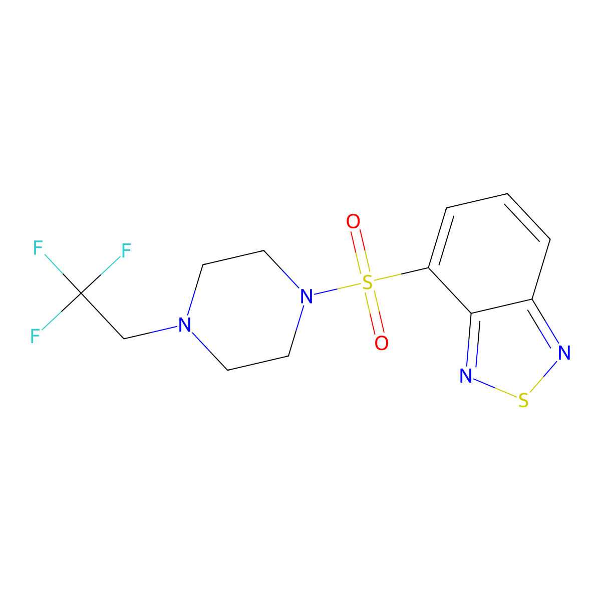 4-{[4-(2,2,2-Trifluoroethyl)piperazin-1-yl]sulfonyl}-2,1,3-benzothiadiazole molecular structure, CAS 1008620-10-7