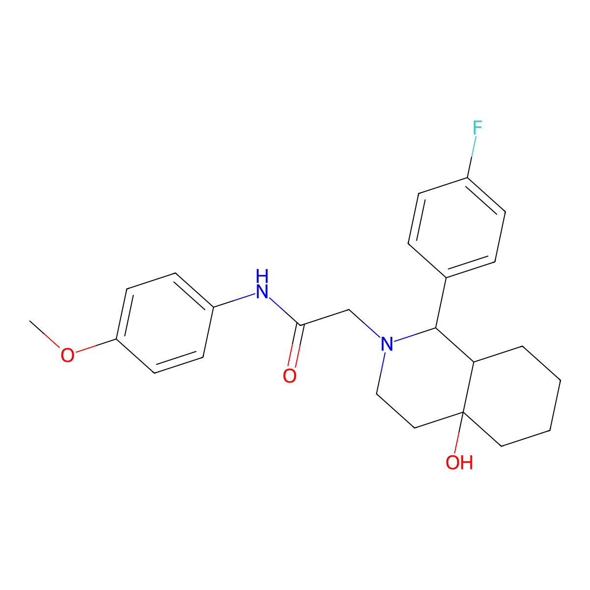 2-[1-(4-fluorophenyl)-4a-hydroxyoctahydroisoquinolin-2(1H)-yl]-N-(4-methoxyphenyl)acetamide molecular structure, CAS 1008633-24-6