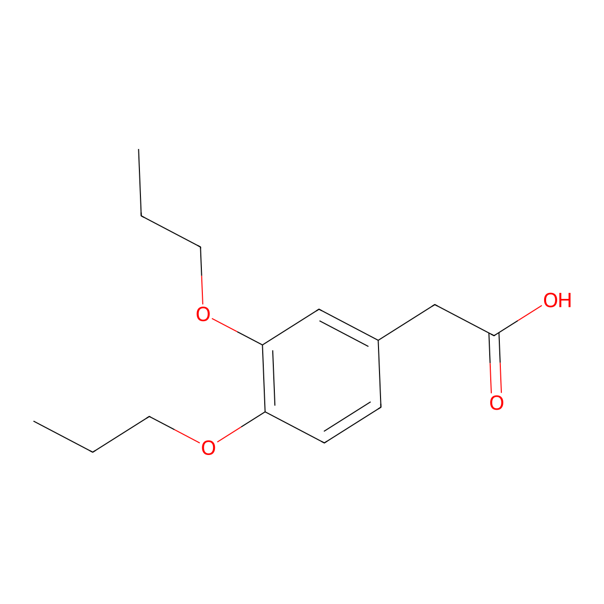 2-(3,4-Dipropoxyphenyl)acetic acid molecular structure, CAS 100864-27-5