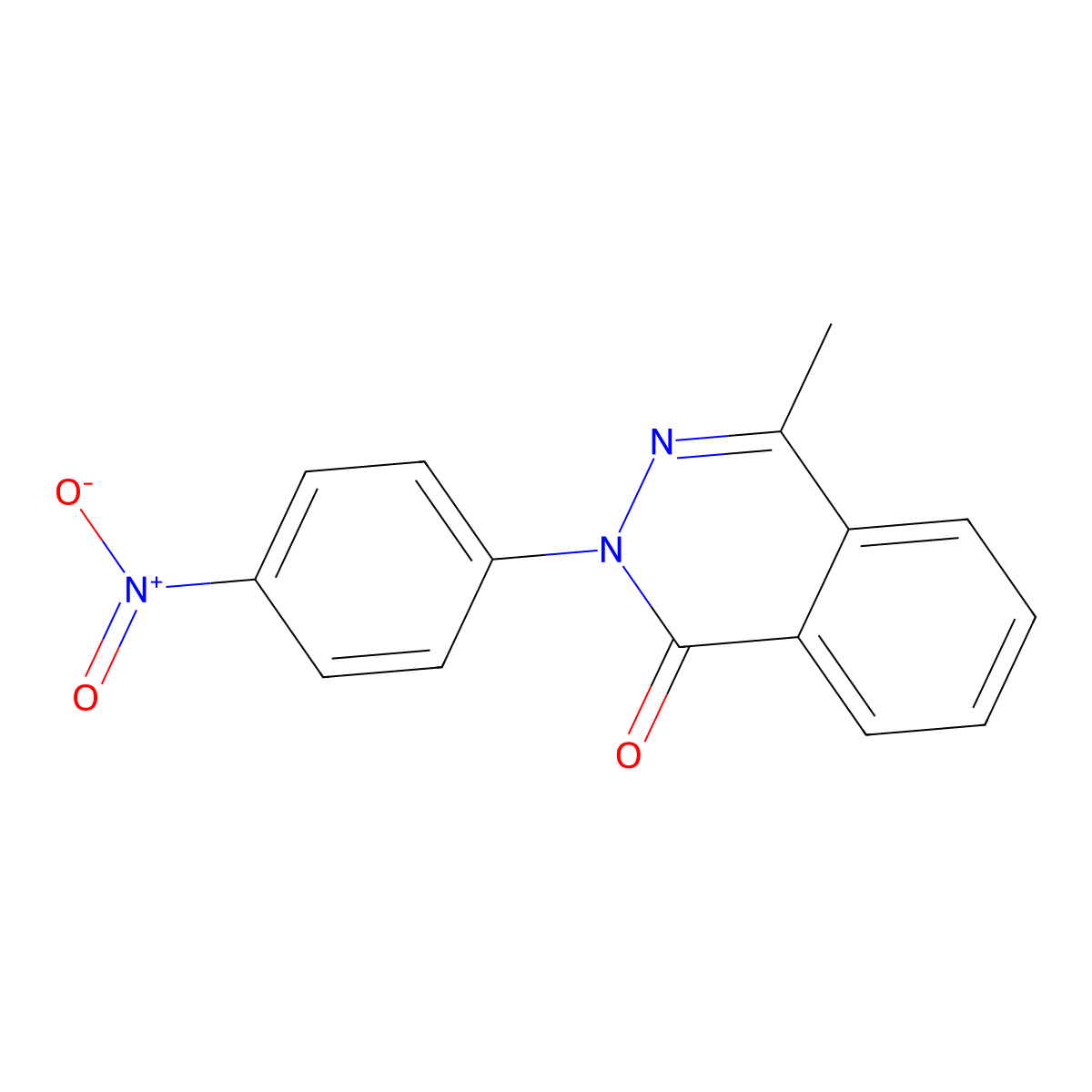 4-methyl-2-(4-nitrophenyl)phthalazin-1(2H)-one molecular structure, CAS 100864-77-5