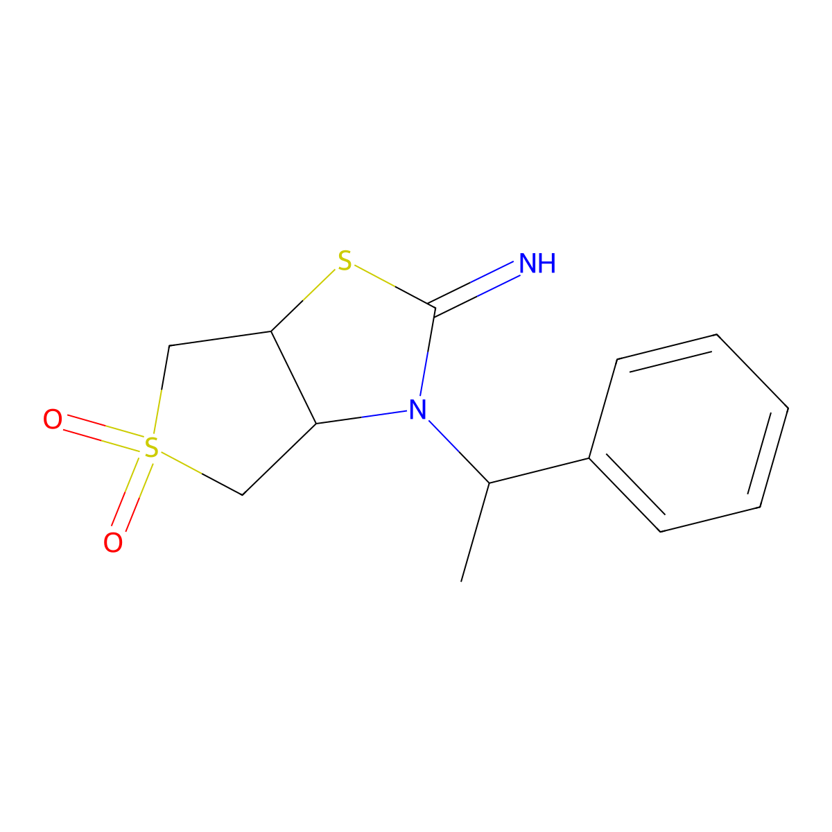 3-(1-phenylethyl)tetrahydrothieno[3,4-d][1,3]thiazol-2(3H)-imine 5,5-dioxide molecular structure, CAS 1008645-31-5