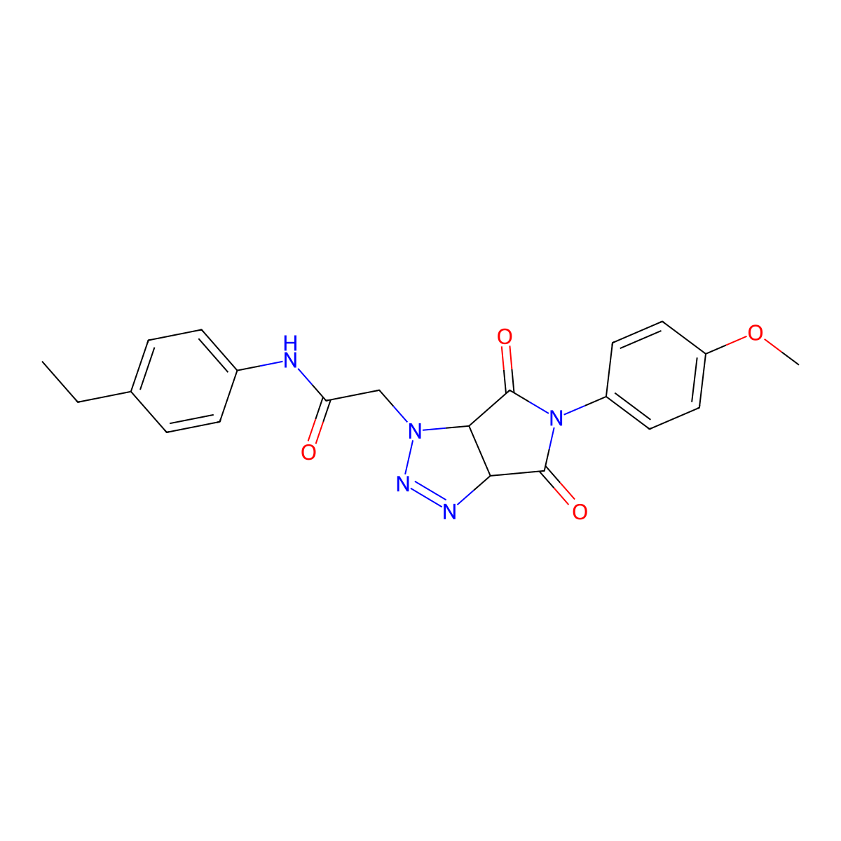 N-(4-ethylphenyl)-2-[5-(4-methoxyphenyl)-4,6-dioxo-4,5,6,6a-tetrahydropyrrolo[3,4-d][1,2,3]triazol-1(3aH)-yl]acetamide molecular structure, CAS 1008646-66-9