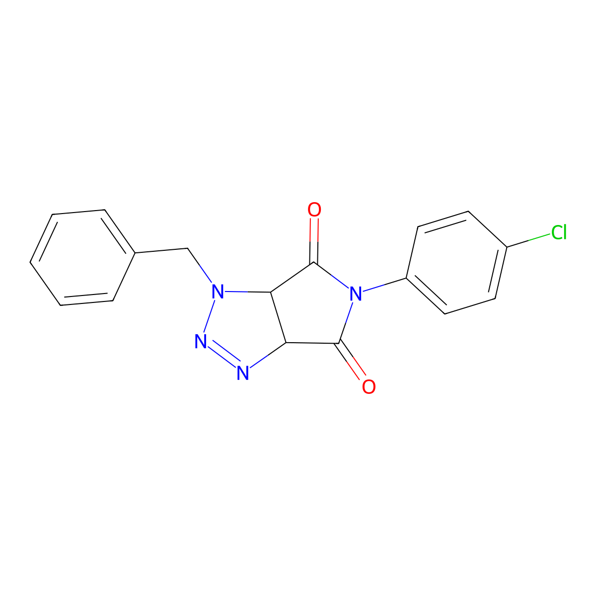 1-benzyl-5-(4-chlorophenyl)-3a,6a-dihydropyrrolo[3,4-d][1,2,3]triazole-4,6(1H,5H)-dione molecular structure, CAS 1008647-77-5