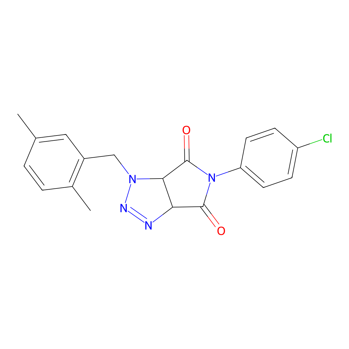 5-(4-chlorophenyl)-1-(2,5-dimethylbenzyl)-3a,6a-dihydropyrrolo[3,4-d][1,2,3]triazole-4,6(1H,5H)-dione molecular structure, CAS 1008647-80-0