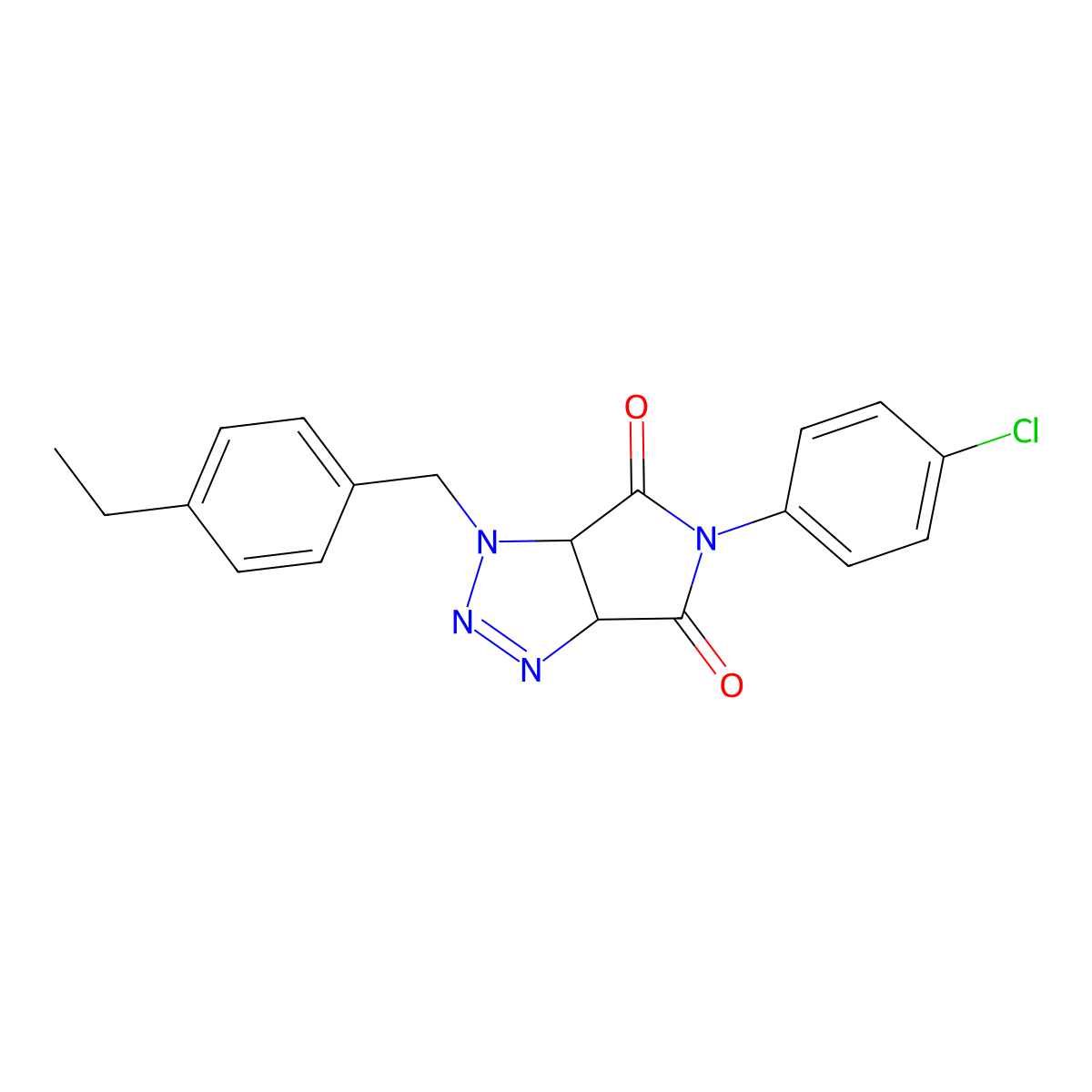 5-(4-chlorophenyl)-1-(4-ethylbenzyl)-1,6a-dihydropyrrolo[3,4-d][1,2,3]triazole-4,6(3aH,5H)-dione molecular structure, CAS 1008647-81-1