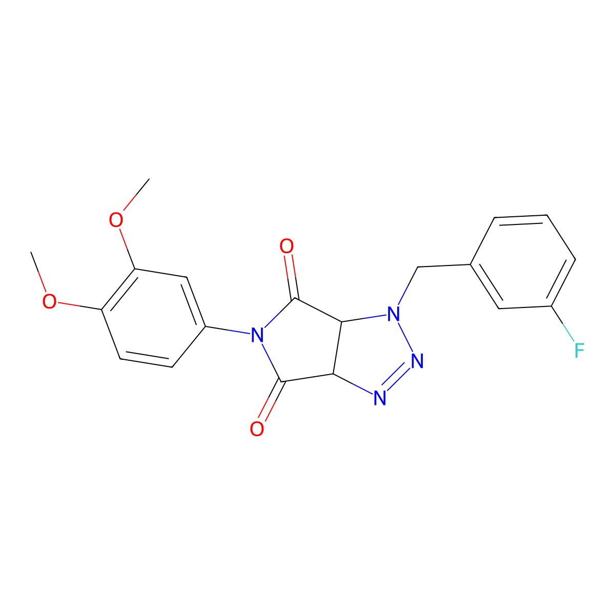 5-(3,4-dimethoxyphenyl)-1-(3-fluorobenzyl)-3a,6a-dihydropyrrolo[3,4-d][1,2,3]triazole-4,6(1H,5H)-dione molecular structure, CAS 1008647-93-5
