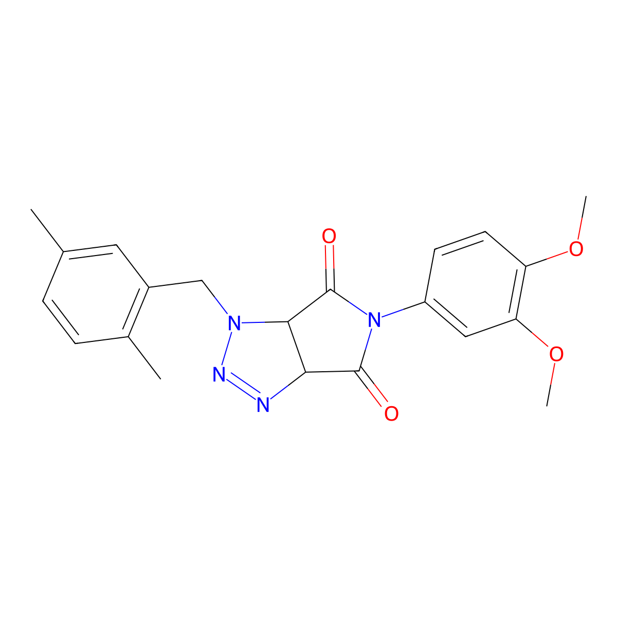 5-(3,4-dimethoxyphenyl)-1-(2,5-dimethylbenzyl)-3a,6a-dihydropyrrolo[3,4-d][1,2,3]triazole-4,6(1H,5H)-dione molecular structure, CAS 1008648-06-3