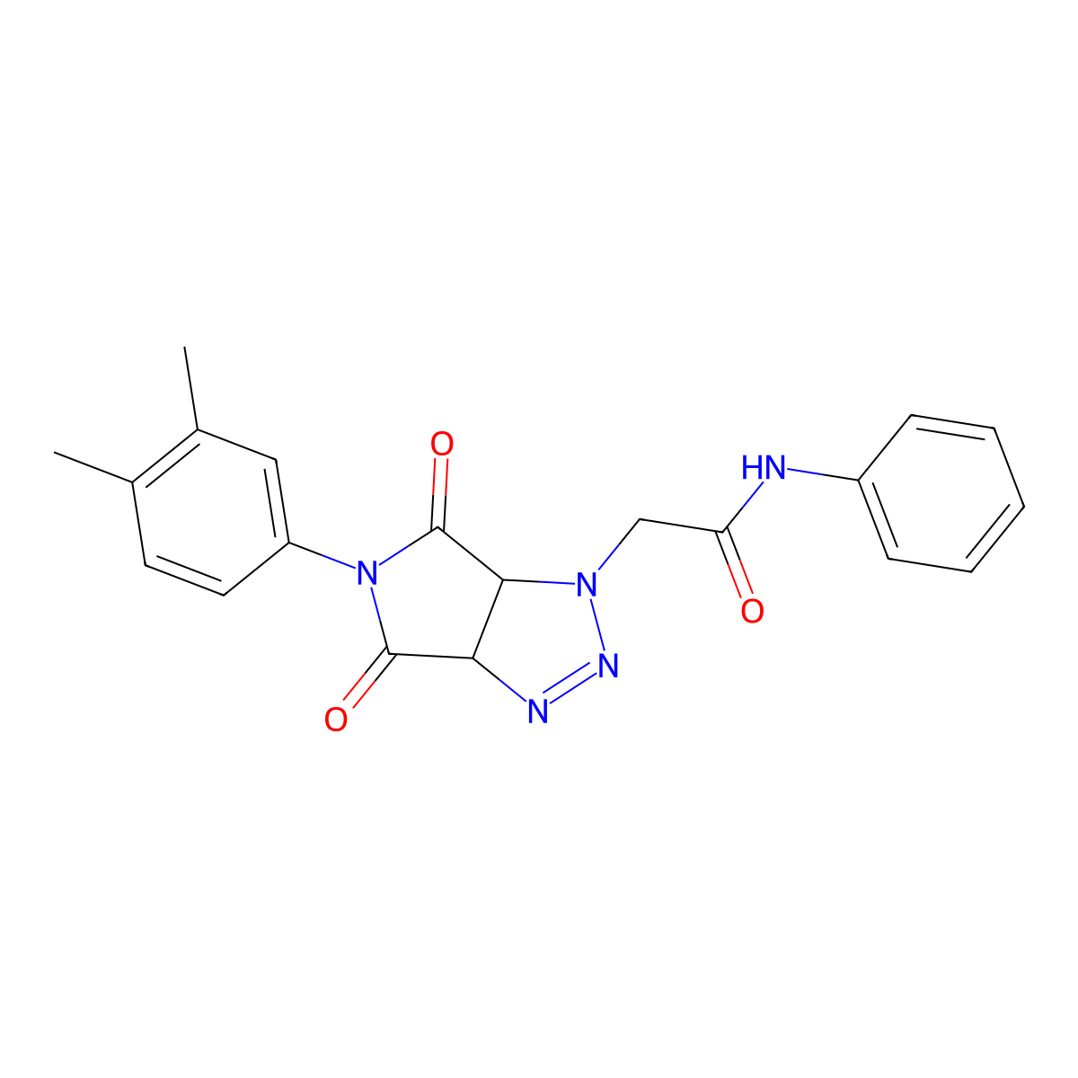 2-[5-(3,4-dimethylphenyl)-4,6-dioxo-4,5,6,6a-tetrahydropyrrolo[3,4-d][1,2,3]triazol-1(3aH)-yl]-N-phenylacetamide molecular structure, CAS 1008648-08-5