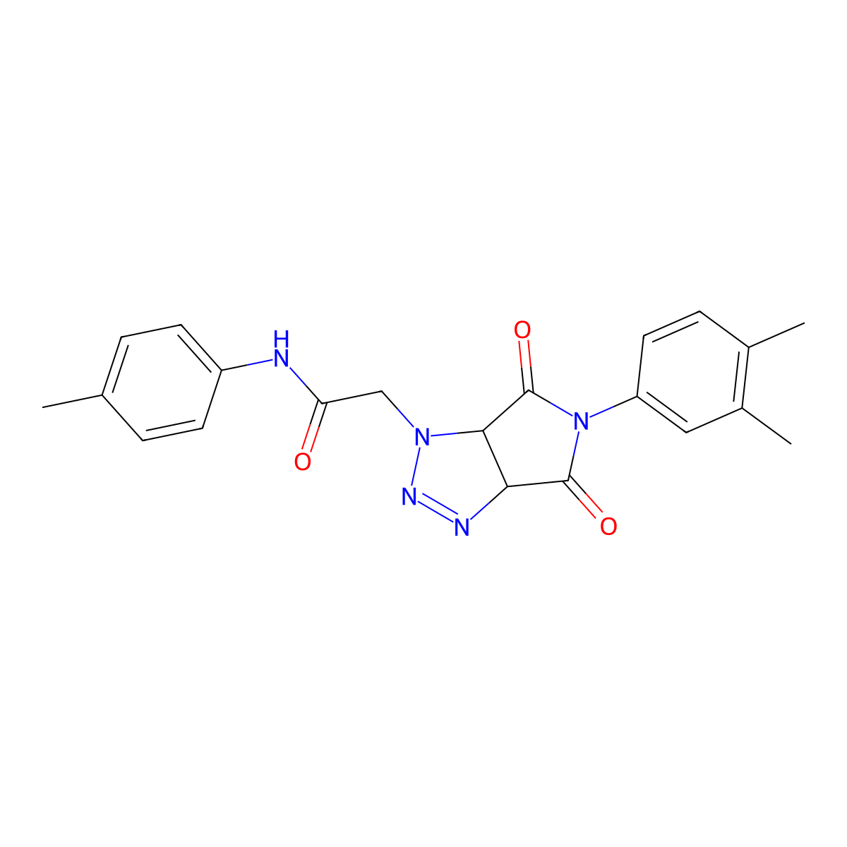 2-[5-(3,4-dimethylphenyl)-4,6-dioxo-4,5,6,6a-tetrahydropyrrolo[3,4-d][1,2,3]triazol-1(3aH)-yl]-N-(4-methylphenyl)acetamide molecular structure, CAS 1008648-11-0