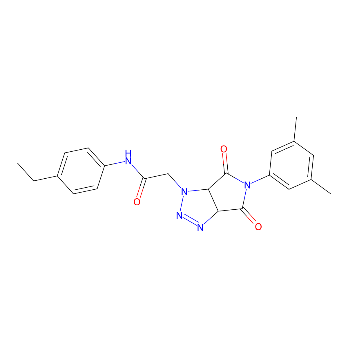 2-[5-(3,5-dimethylphenyl)-4,6-dioxo-4,5,6,6a-tetrahydropyrrolo[3,4-d][1,2,3]triazol-1(3aH)-yl]-N-(4-ethylphenyl)acetamide molecular structure, CAS 1008648-78-9