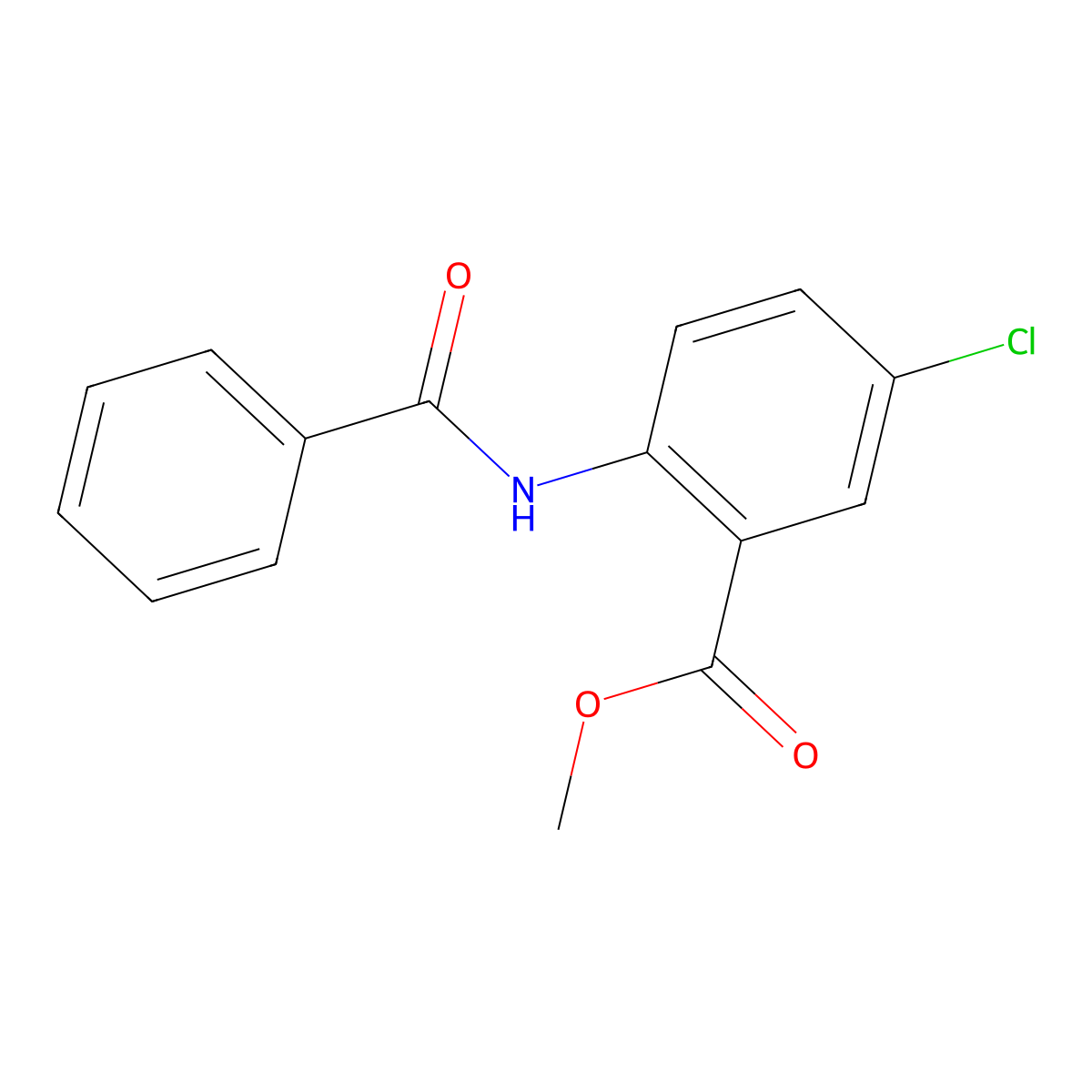 Methyl 2-benzamido-5-chlorobenzoate molecular structure, CAS 100865-38-1