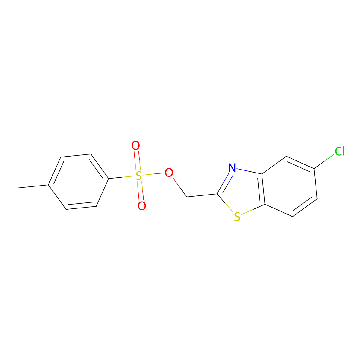 (5-Chloro-1,3-benzothiazol-2-yl)methyl 4-methylbenzenesulfonate molecular structure, CAS 100865-43-8
