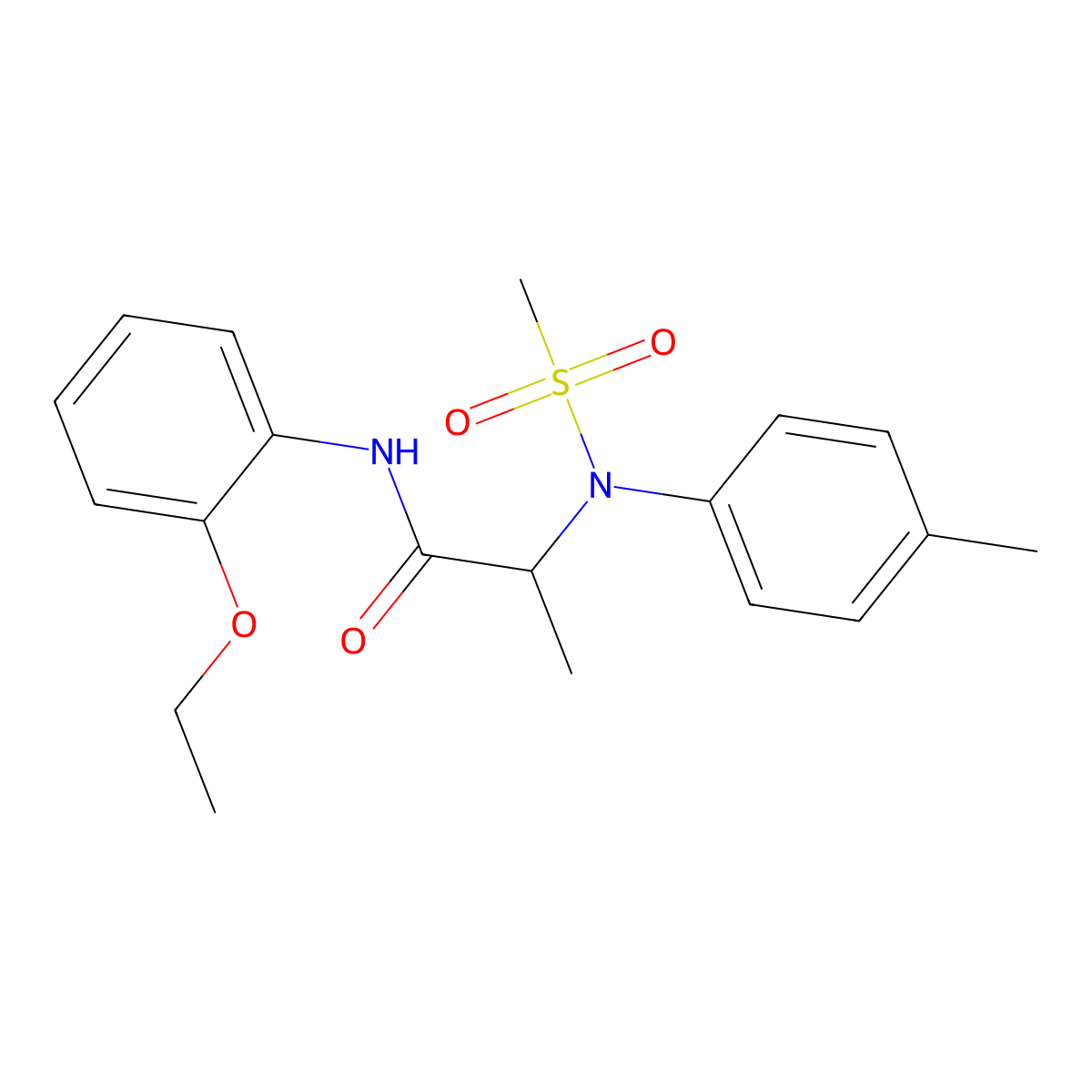 N-(2-ethoxyphenyl)-2-(4-methyl-N-methylsulfonylanilino)propanamide molecular structure, CAS 1008655-20-6