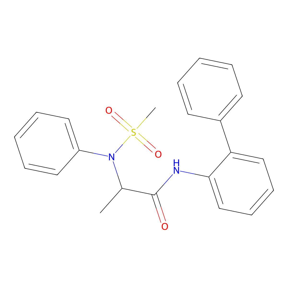2-(N-methylsulfonylanilino)-N-(2-phenylphenyl)propanamide molecular structure, CAS 1008655-61-5