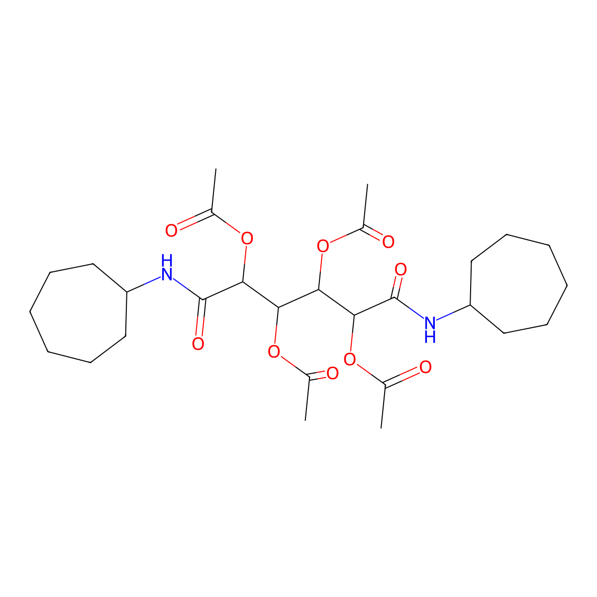 [2,4,5-Triacetyloxy-1,6-bis(cycloheptylamino)-1,6-dioxohexan-3-yl] acetate molecular structure, CAS 1008656-57-2