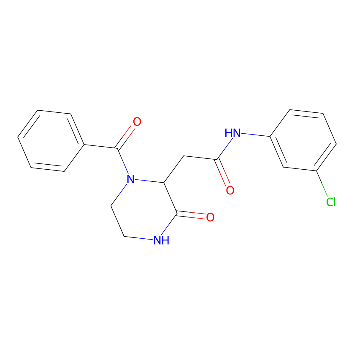 2-(1-benzoyl-3-oxopiperazin-2-yl)-N-(3-chlorophenyl)acetamide molecular structure, CAS 1008658-03-4