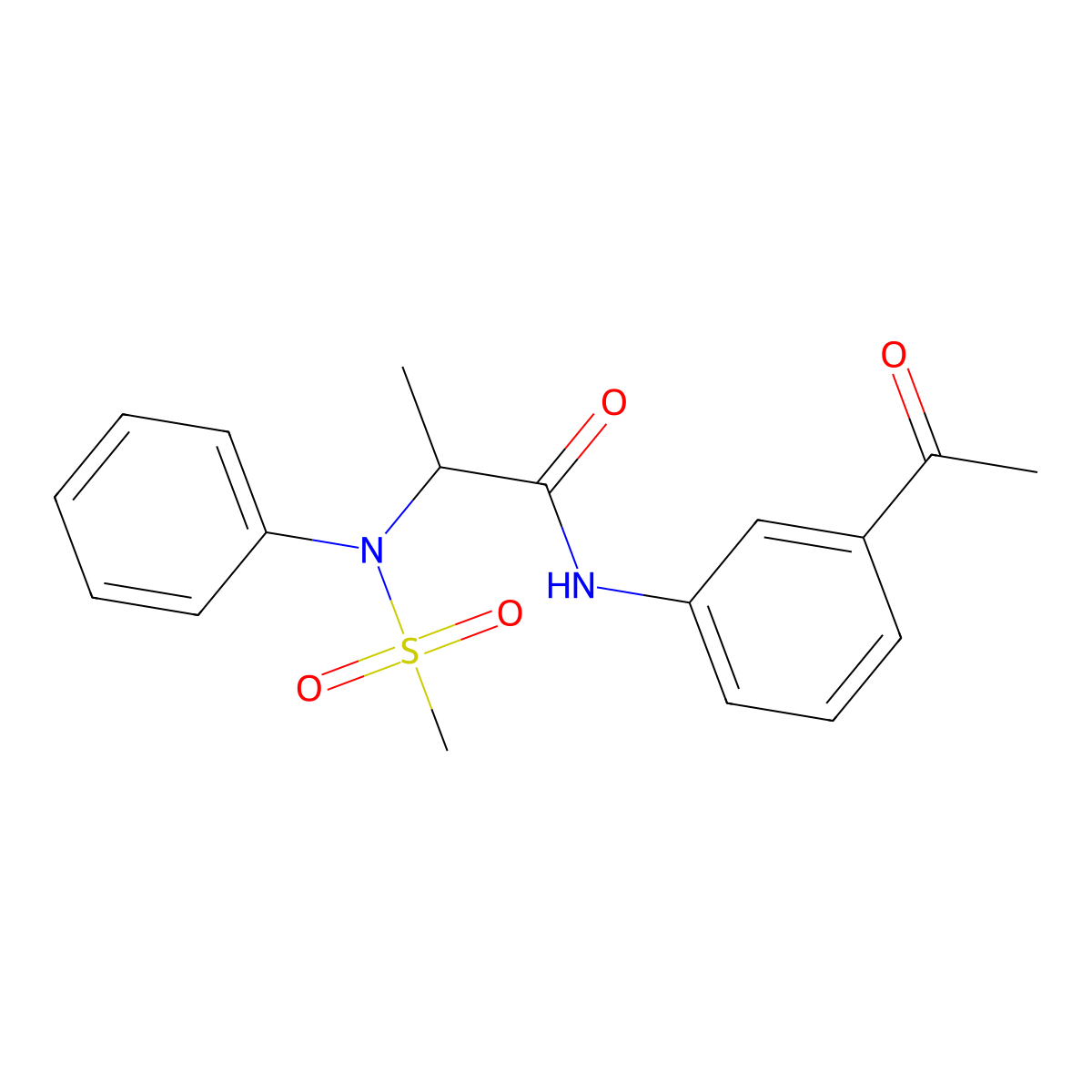 N-(3-acetylphenyl)-2-(N-methylsulfonylanilino)propanamide molecular structure, CAS 1008658-34-1