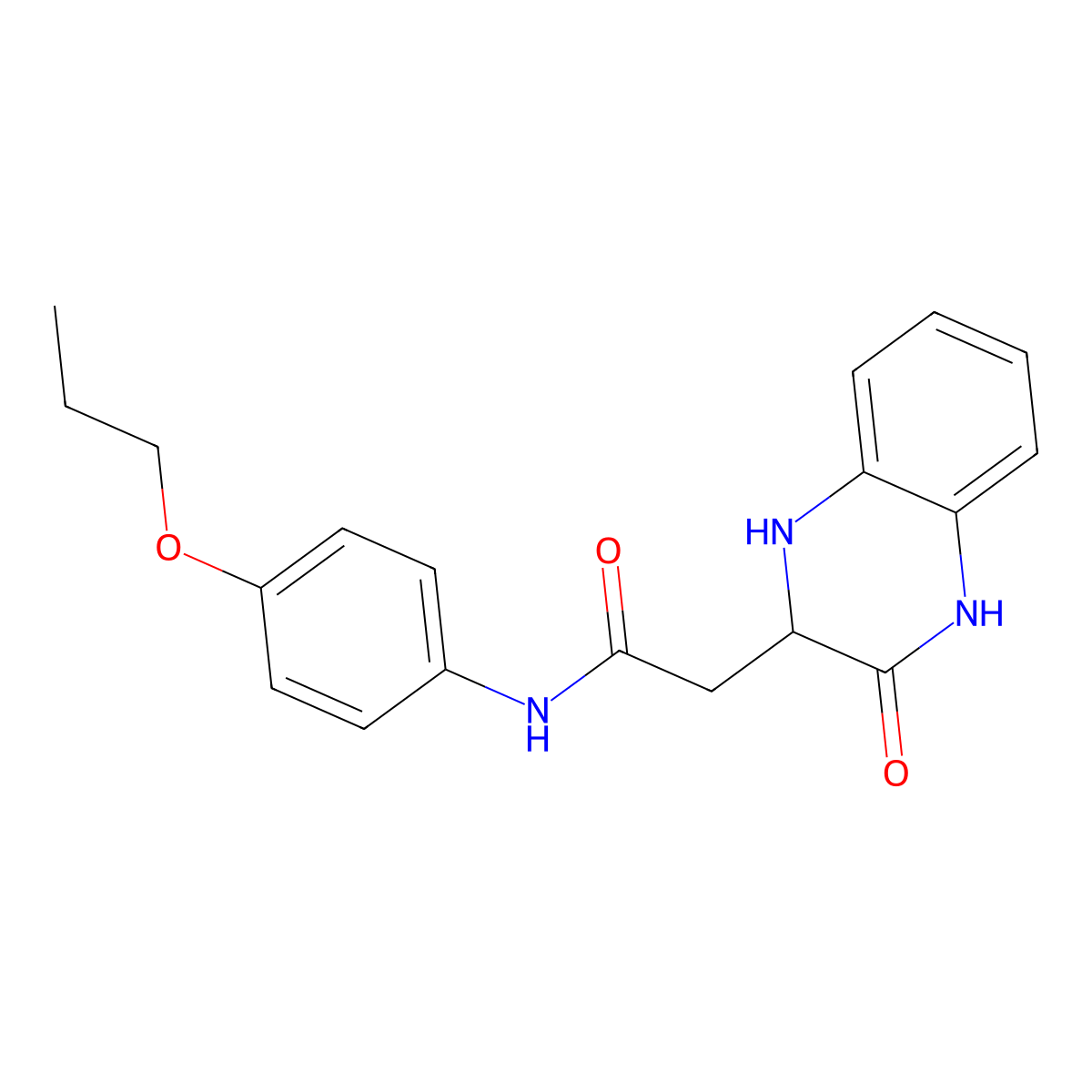 2-(3-oxo-1,2,3,4-tetrahydroquinoxalin-2-yl)-N-(4-propoxyphenyl)acetamide molecular structure, CAS 1008659-07-1