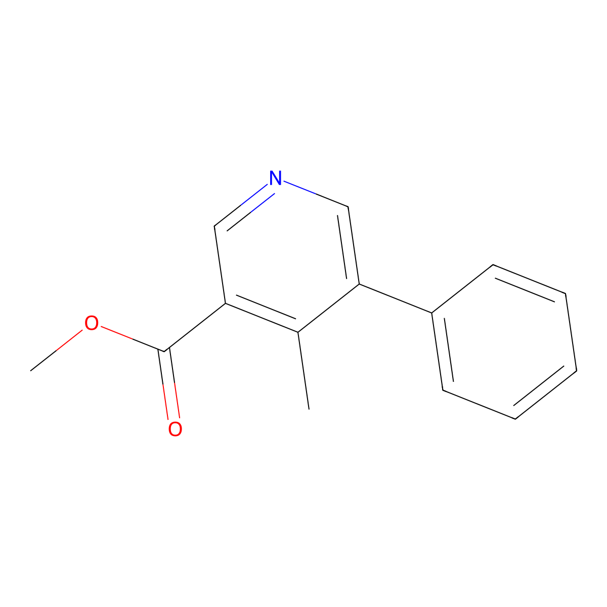 Methyl 4-methyl-5-phenylnicotinate molecular structure, CAS 100866-54-4
