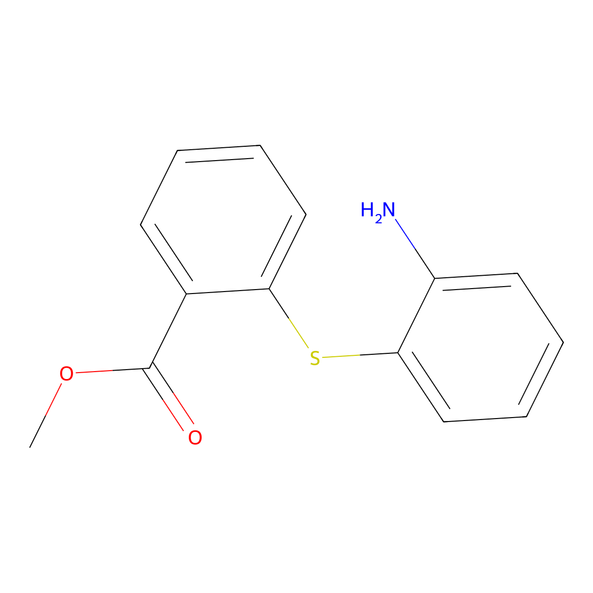 Methyl 2-[(2-aminophenyl)sulfanyl]benzoate molecular structure, CAS 100866-62-4
