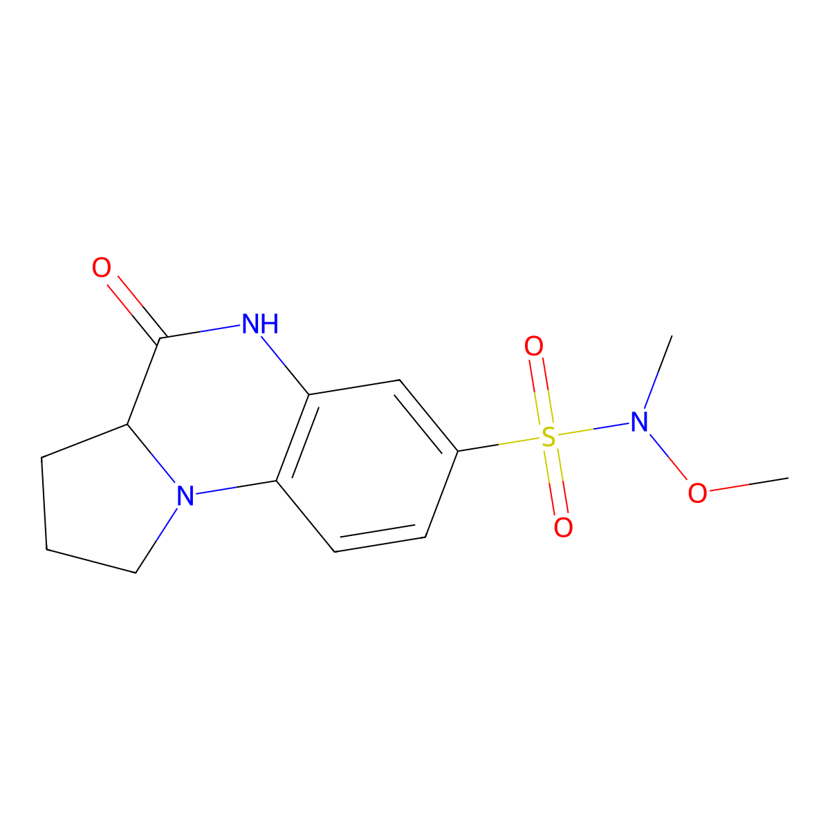 N-methoxy-N-methyl-4-oxo-1,2,3,3a,4,5-hexahydropyrrolo[1,2-a]quinoxaline-7-sulfonamide molecular structure, CAS 1008661-30-0