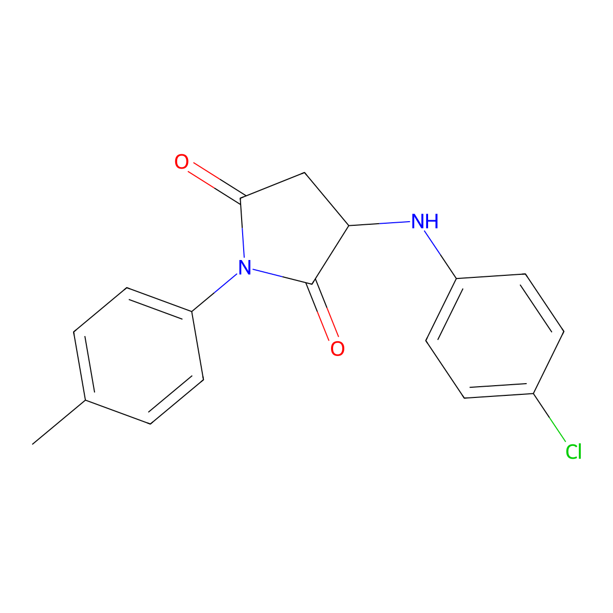 3-[(4-Chlorophenyl)amino]-1-(4-methylphenyl)azolidine-2,5-dione molecular structure, CAS 1008663-26-0