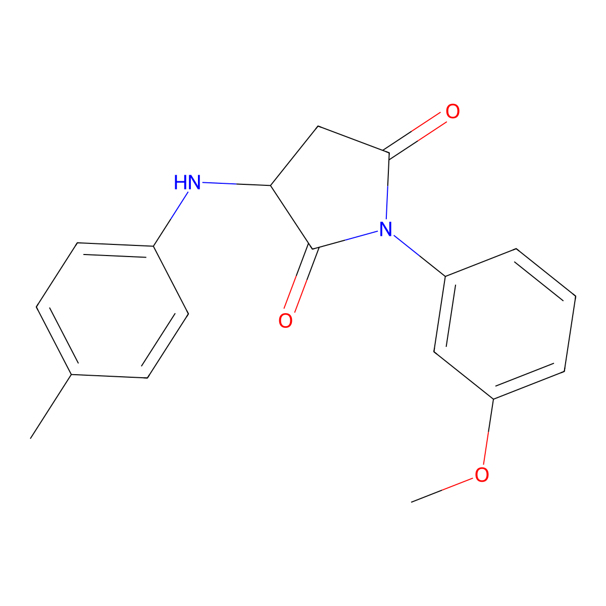 1-(3-Methoxyphenyl)-3-[(4-methylphenyl)amino]azolidine-2,5-dione molecular structure, CAS 1008665-16-4