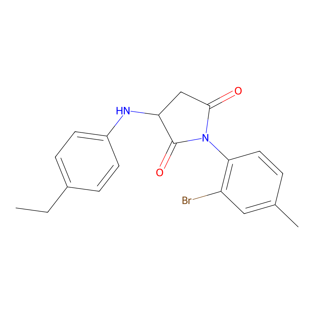 1-(2-Bromo-4-methylphenyl)-3-[(4-ethylphenyl)amino]pyrrolidine-2,5-dione molecular structure, CAS 1008665-47-1
