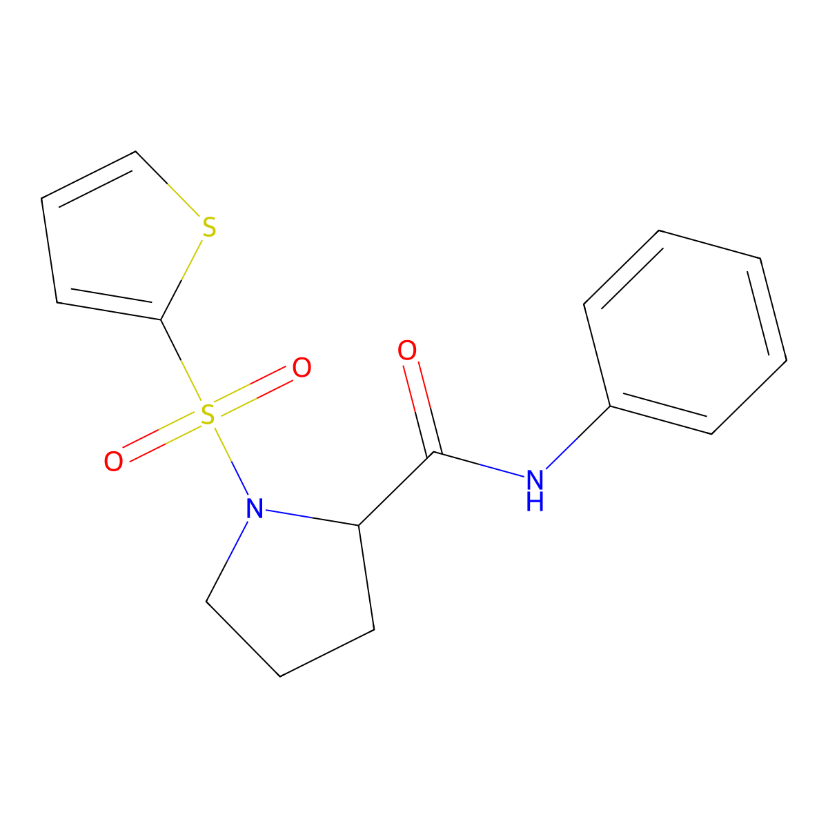 N-phenyl-1-(thiophen-2-ylsulfonyl)pyrrolidine-2-carboxamide molecular structure, CAS 1008668-15-2
