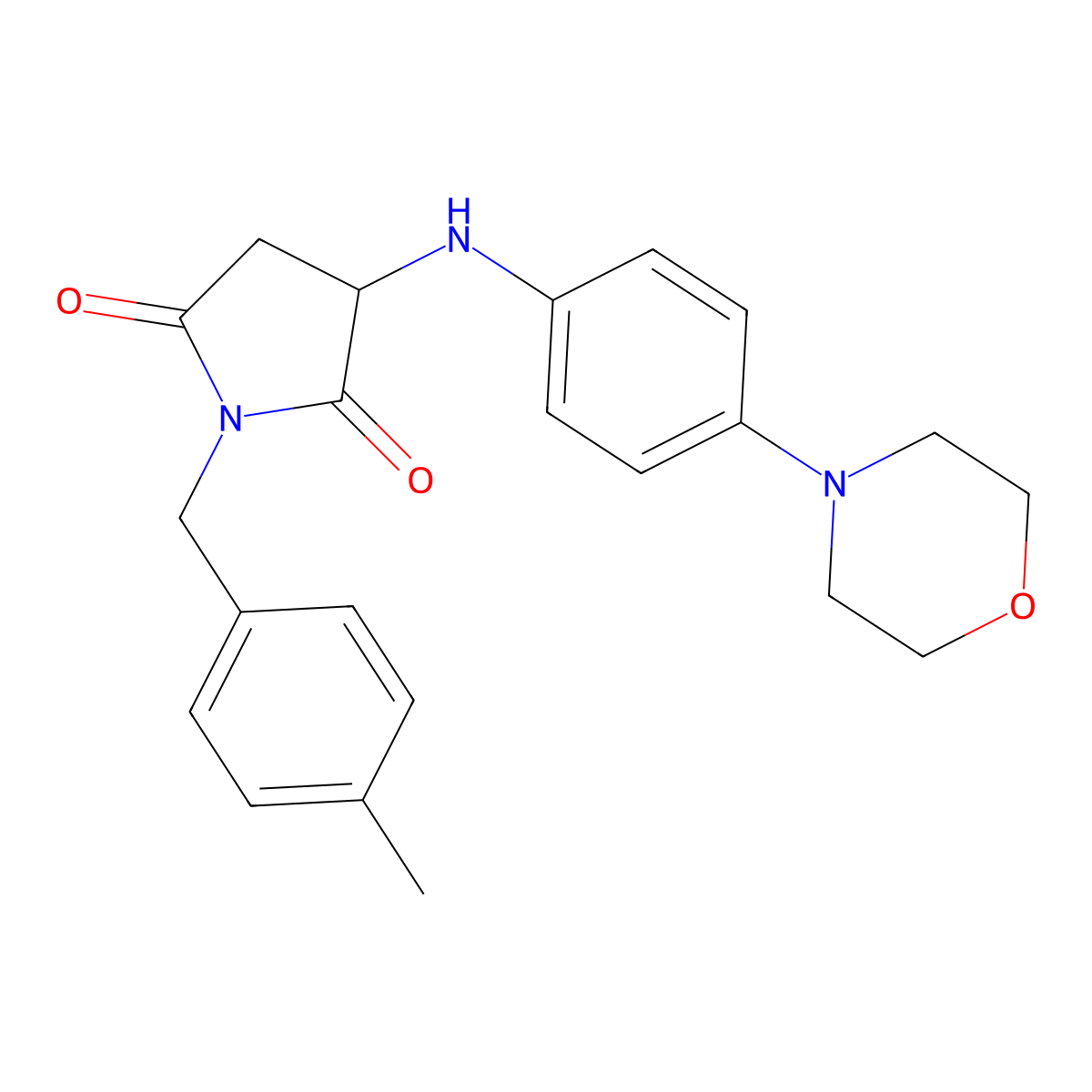 1-(4-Methylbenzyl)-3-((4-morpholinophenyl)amino)pyrrolidine-2,5-dione molecular structure, CAS 1008668-63-0