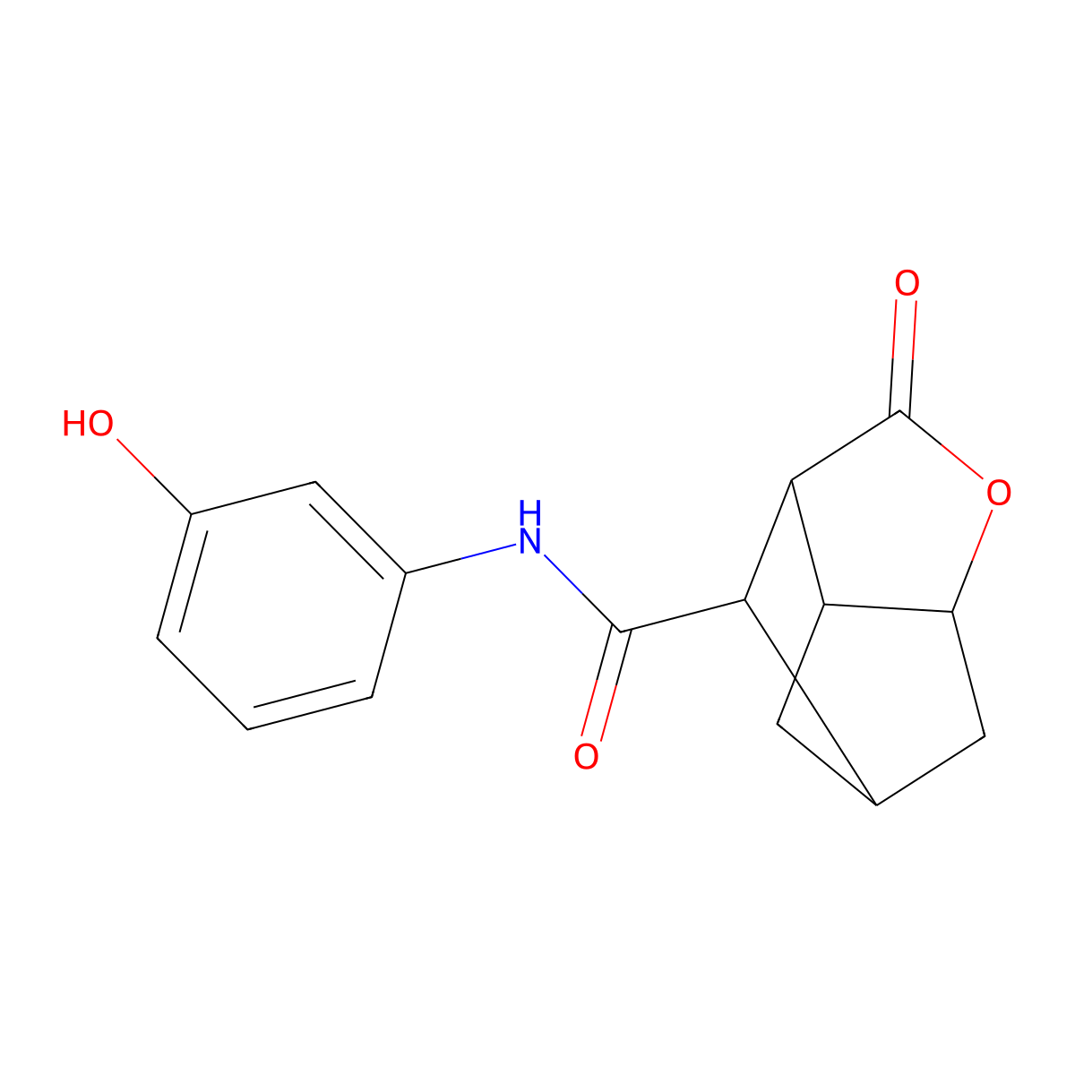N-(3-hydroxyphenyl)-2-oxohexahydro-2H-3,5-methanocyclopenta[b]furan-7-carboxamide molecular structure, CAS 1008668-99-2