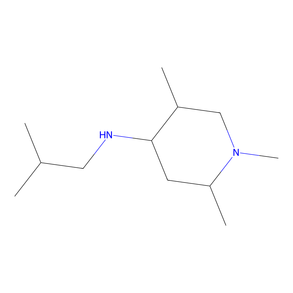 1,2,5-trimethyl-N-(2-methylpropyl)piperidin-4-amine molecular structure, CAS 1008669-78-0