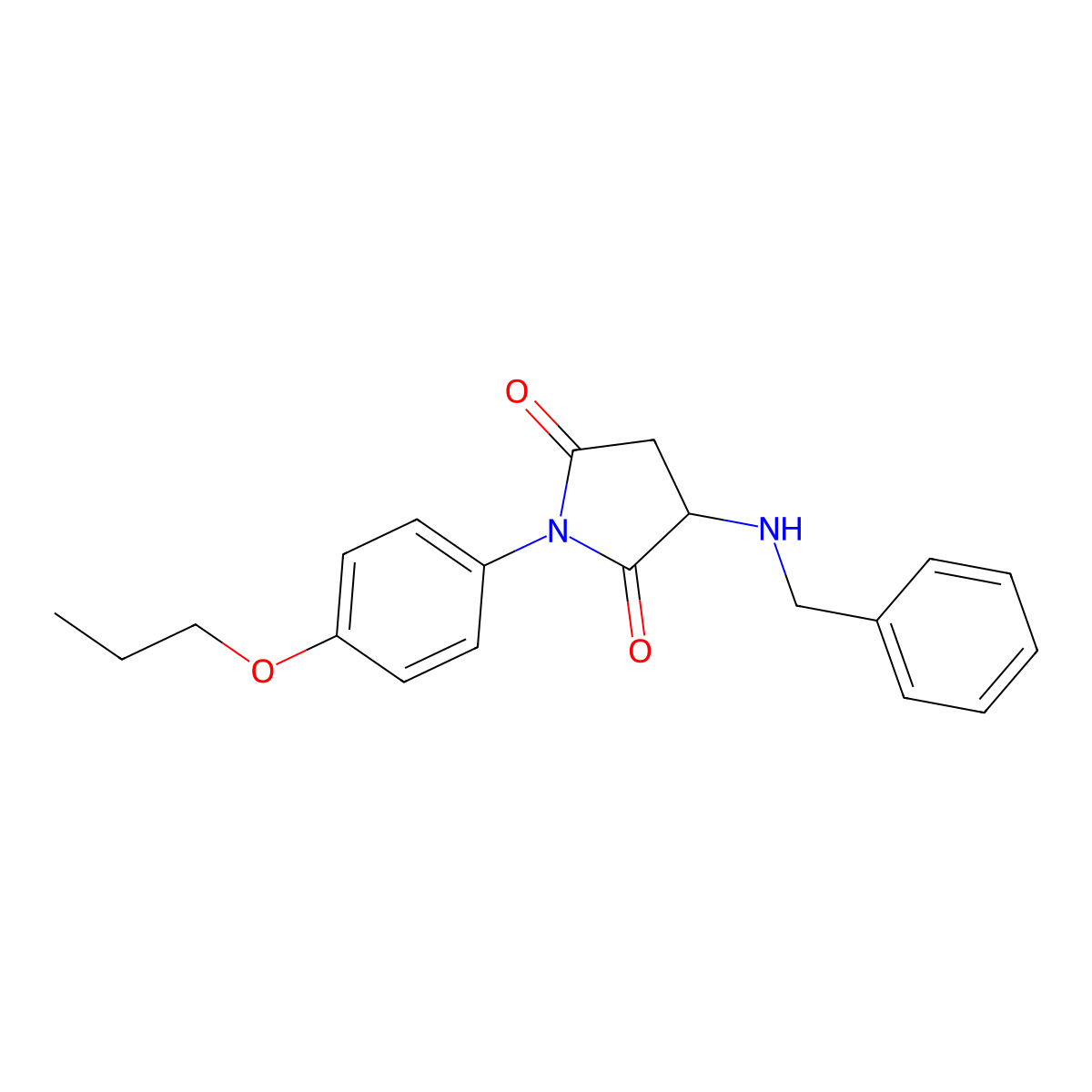 3-(Benzylamino)-1-(4-propoxyphenyl)pyrrolidine-2,5-dione molecular structure, CAS 1008670-26-5