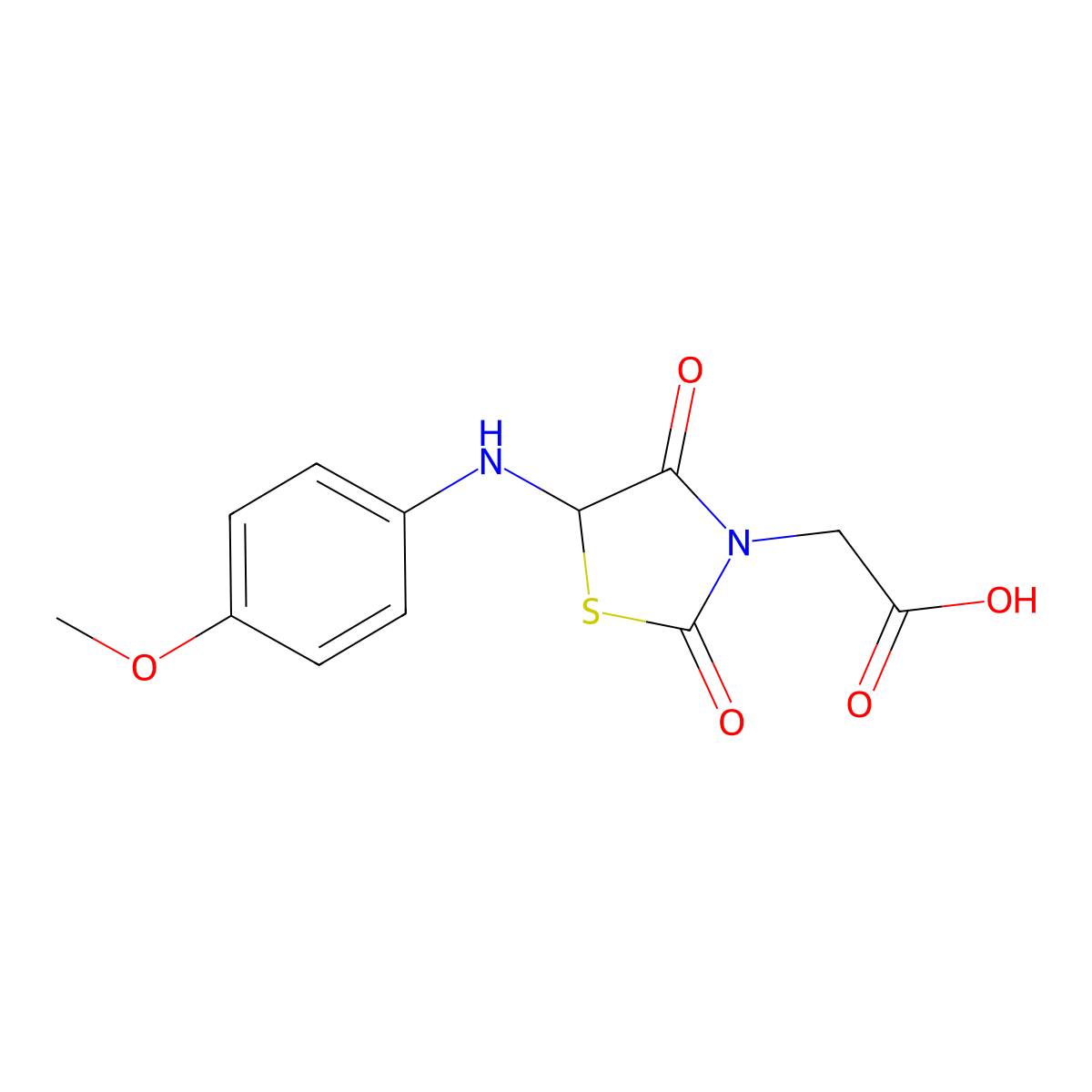 2-(5-((4-Methoxyphenyl)amino)-2,4-dioxothiazolidin-3-yl)acetic acid molecular structure, CAS 1008670-73-2