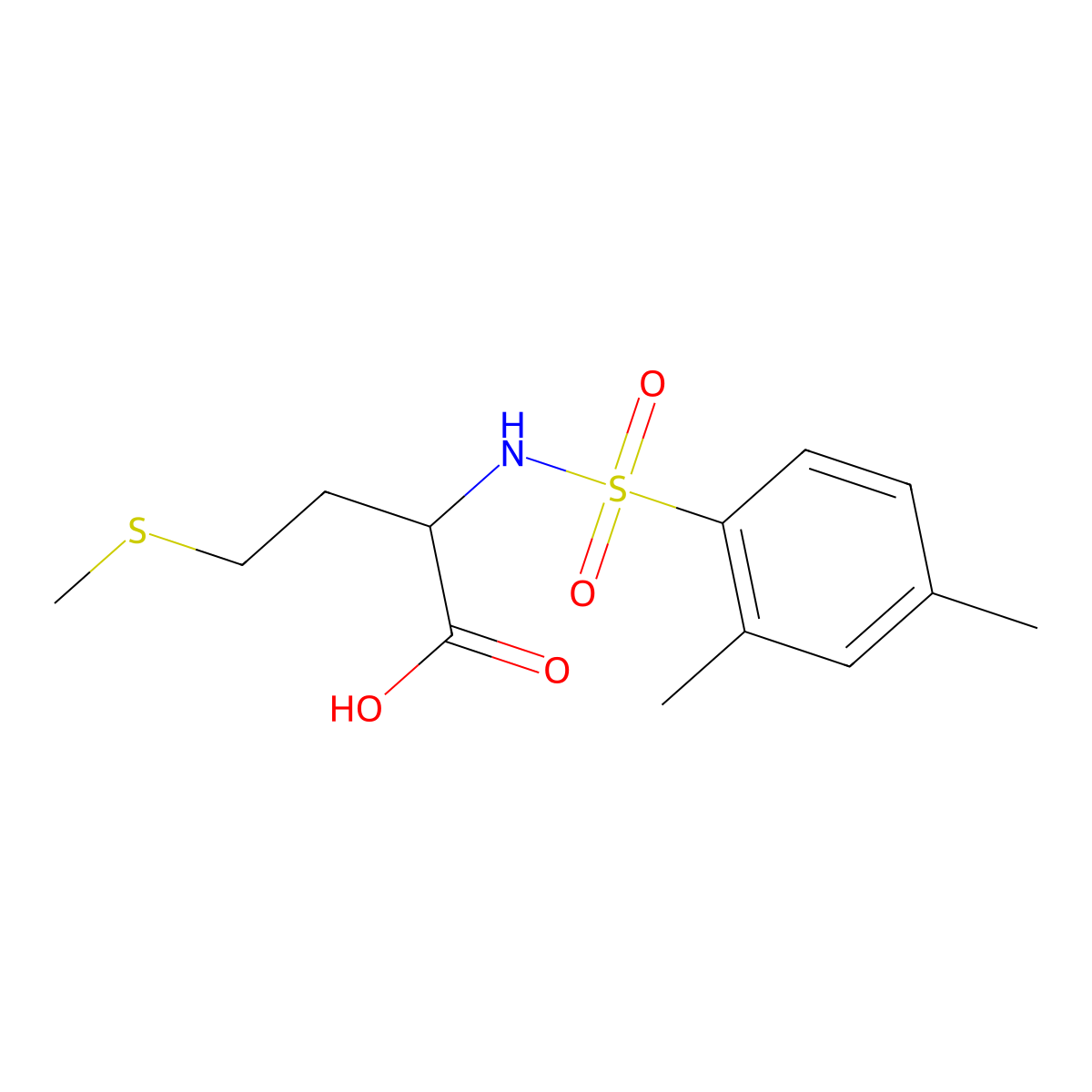 2-(2,4-Dimethylbenzenesulfonamido)-4-(methylsulfanyl)butanoic acid molecular structure, CAS 1008671-72-4